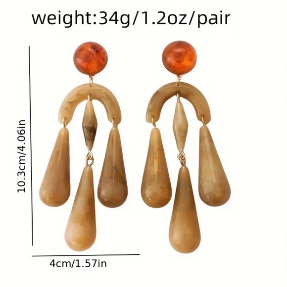 Geometric Acrylic Dangle Earrings - Picture 4 of 4